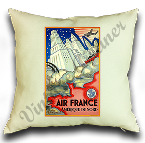 Air France Amérique du Nord Cover Linen Pillow Case Cover