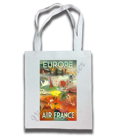 Air France Vintage 1970's Europe Brochure Cover Tote Bag