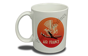 Air France 1950's Vintage Bag Sticker  Coffee Mug