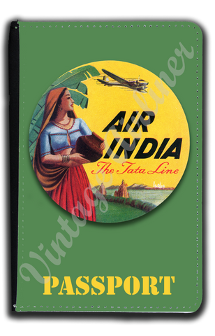 Air India Vintage Bag Sticker Passport Case