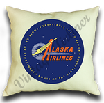 Alaska Airlines 1950's Vintage Linen Pillow Case Cover