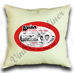 Wien Air 1950's Vintage Bag Sticker Linen Pillow Case Cover