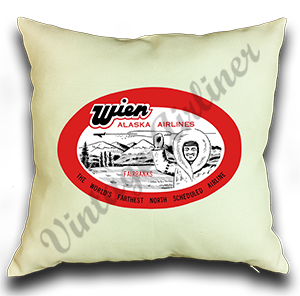 Wien Air 1950's Vintage Bag Sticker Linen Pillow Case Cover