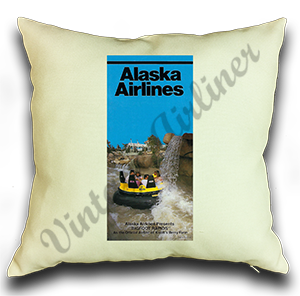 Alaska Airlines 1980's Timetable Cover Linen Pillow Case Cover