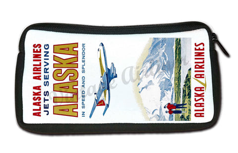 Alaska Airlines Jets Serving Vintage Travel Pouch