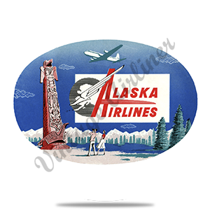 Alaska Airlines 1960's Vintage Round Coaster