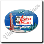 Alaska Airlines Totem Pole Bag Sticker Square Coaster