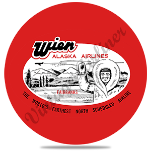 Wien Air Alaska 1960's Vintage Round Coaster