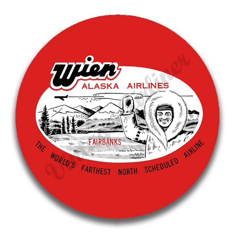 Wien Air Alaska 1960's Vintage Magnets