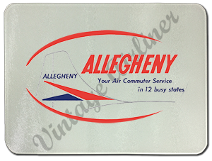 Allegheny Airlines Vintage Bag Sticker Glass Cutting Board
