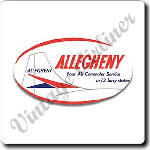 Allegheny Airlines Vintage Square Coaster