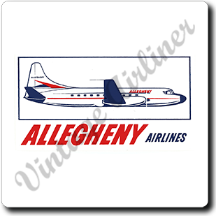 Allegheny Airlines 1960's Square Coaster