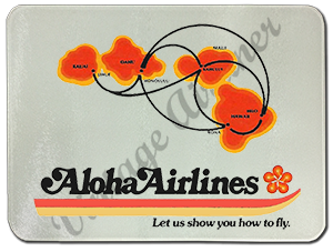 Aloha Airlines Bag Sticker Glass Cutting Board