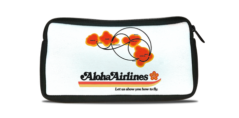 Aloha Airlines Logo and Route Map Bag Sticker Travel Pouch