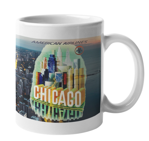 American Airlines Chicago Art Coffee Mug