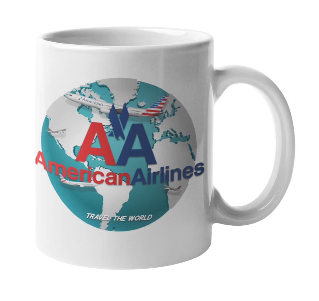 American Airlines Globe Logo Coffee Mug – Airline Employee Shop
