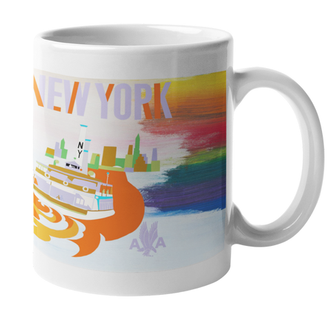 American Airlines New York Water Paint Coffee Mug