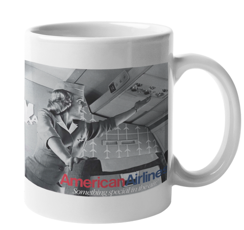 American Airlines Stewardess Black and White Coffee Mug