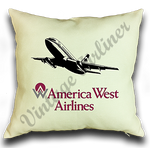 America West 737 and Logo Linen Pillow Case Cover