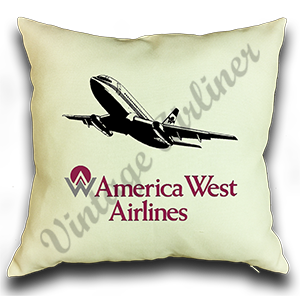 America West 737 and Logo Linen Pillow Case Cover