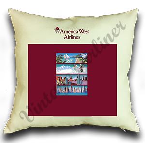 America West Vintage Timetable Linen Pillow Case Cover