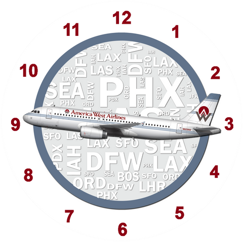 America West A320 Wall Clock