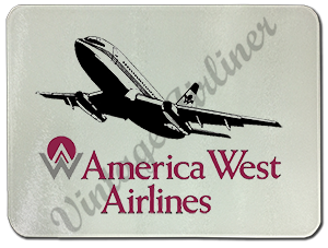 America West 737 Logo Glass Cutting Board
