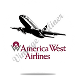 America West 737 Logo Round Coaster