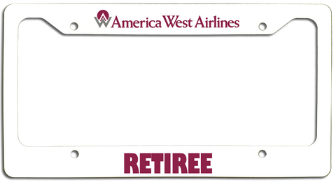 America West Airlines Retiree License Plate Frame
