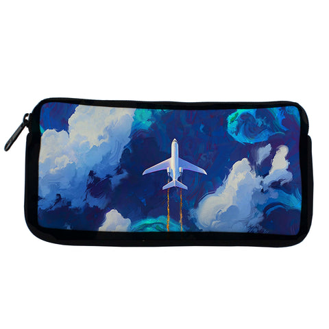 Oil Pastel Plane Travel Pouch