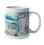 Ticket To Athens Collage Art Coffee Mug