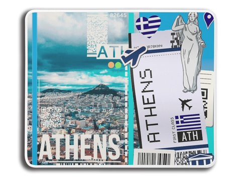 Ticket To Athens Collage MousePad