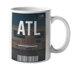 Atlanta Baggage Tag Black Art Coffee Mug