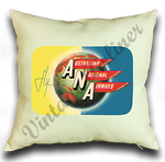 Australian National Airways Vintage Bag Sticker Linen Pillow Case Cover