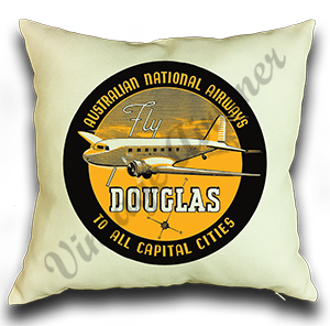 Australian National Airways 1930's Linen Pillow Case Cover