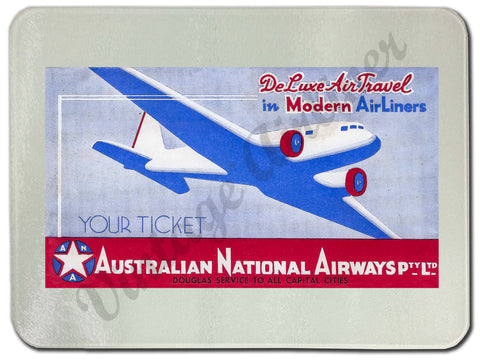 Australian National Airways Glass Cutting Board