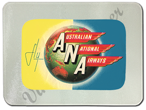 Australian National Airways Vintage Bag Sticker Glass Cutting Board