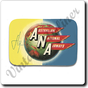 Australian National Airways 1950's Vintage Square Coaster