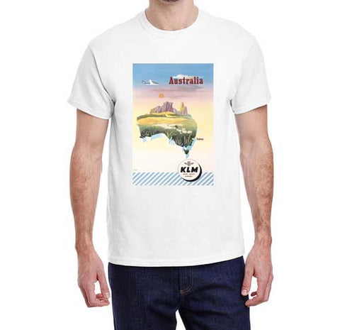 Vintage KLM Australia Travel Poster T-shirt