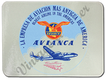 Avianca Airlines Vintage Round Bag Sticker Glass Cutting Board