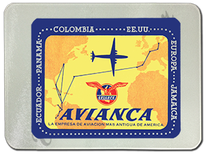 Avianca Airlines Vintage Bag Sticker Glass Cutting Board