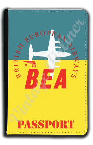 British European Airways 1950's Bag Sticker Passport Case