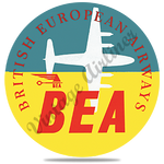 British European Airways 1950's Vintage Round Coaster