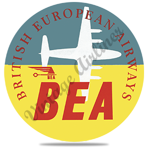 British European Airways 1950's Vintage Round Coaster