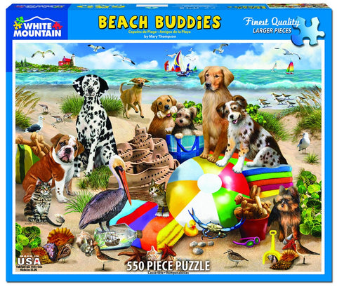 Beach Buddies Puzzle by White Mountain - (550 pieces)