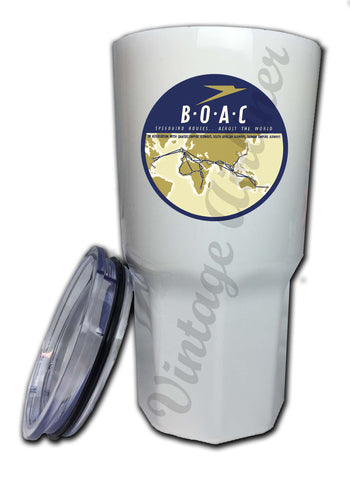 British Overseas Airways Corporation (BOAC) 1950's Vintage Bag Sticker Tumbler