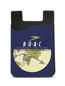 British Overseas Airways Corporation (BOAC) 1950's Vintage Bag Sticker Card Caddy
