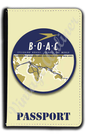British Overseas Airways Corporation BOAC Vintage Bag Sticker Passport Case