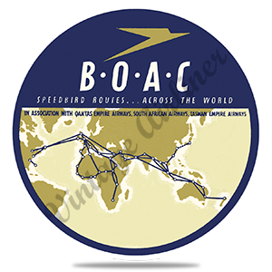 British Overseas Airways Corporation (BOAC) 1950's Vintage Round Coaster