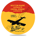 Boston-Maine Airways and Central Vermont Airways 1935's Timetable Cover Round Coaster